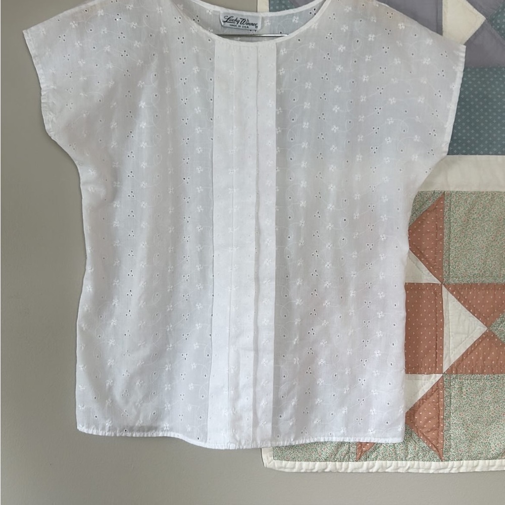 Vintage White Eyelet Top